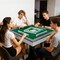 Green Automatic Mahjong Table with 152 Tiles, Foldable & Wheels